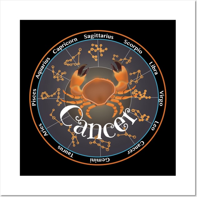 New Cancer Zodiac sign Wall Art by designInk
